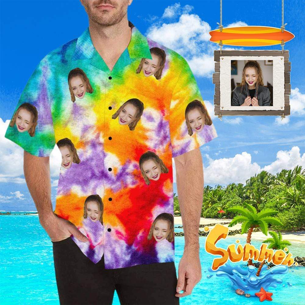 Custom Face Colorful All Over Print Hawaii Shirt Ha16008