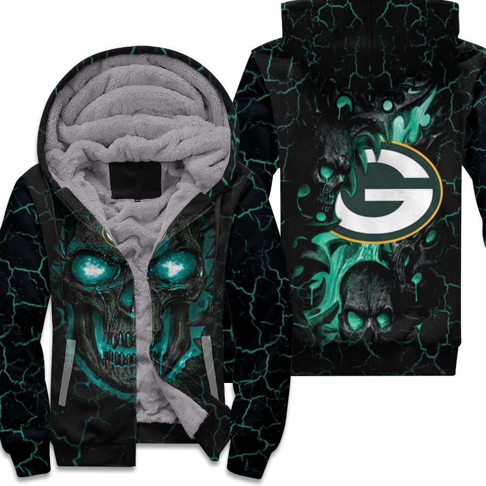 Lava Skull Green Bay Packers 3D T Shirt Hoodie Sweater Fleece Hoodie