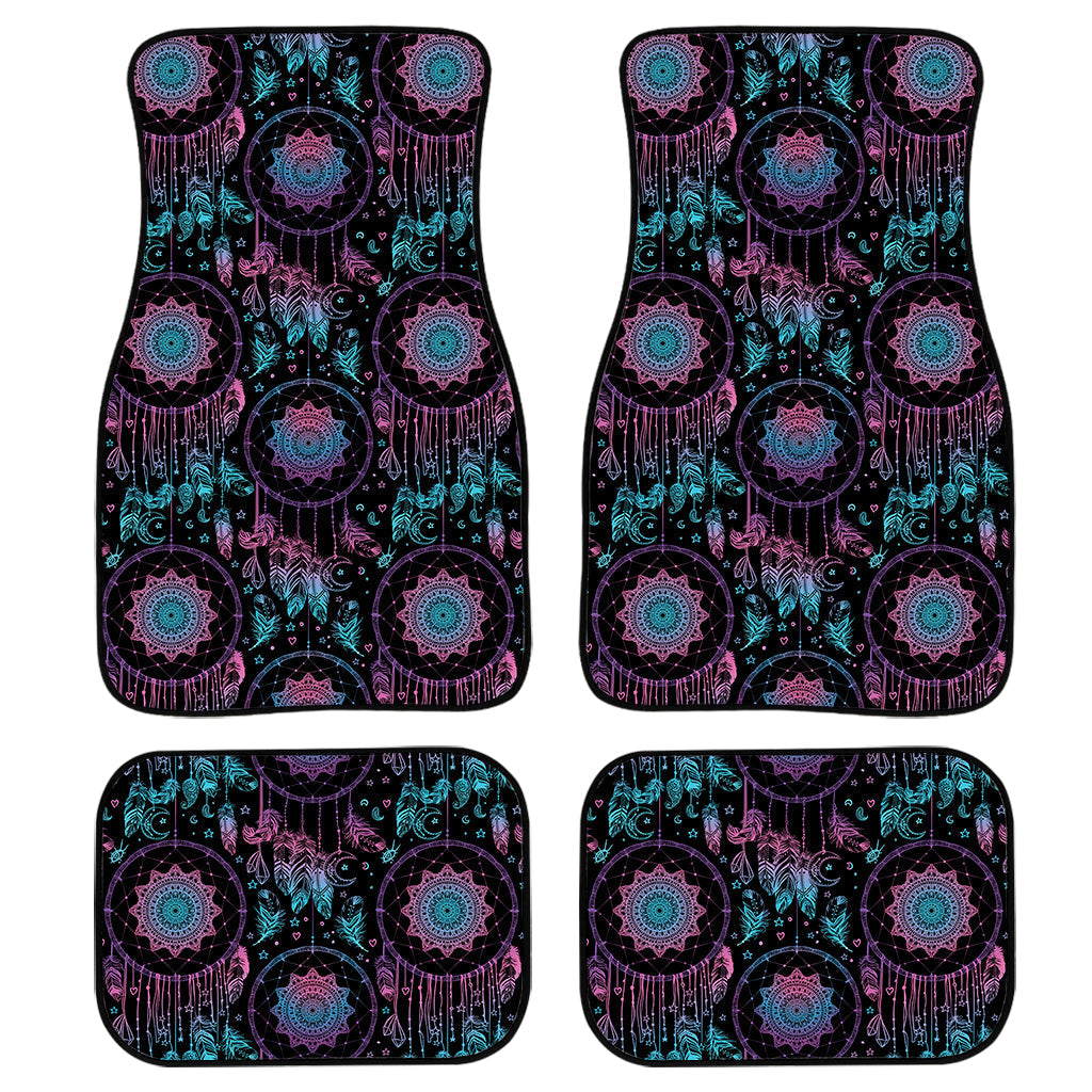 Purple And Blue Dream Catcher Print Front And Back Car Floor Mats, Front Car Mat