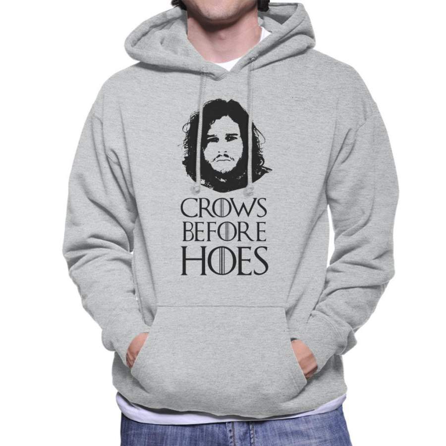 Game Of Thrones Jon Snow Crows Before Hoes Men’s Hooded Sweatshirt