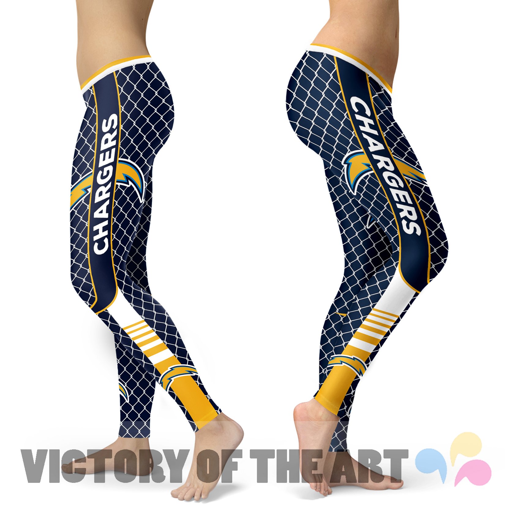 Amazing Line Circle Stylish Fashion Los Angeles Chargers Leggings