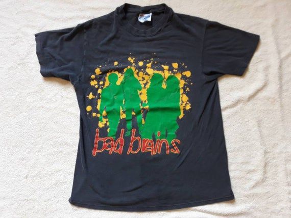 Vintage Rare 1989 Bad Brains Tour Tee Vtg 80s 1980s Punk Rock Band T Shirt Bad Religion Rancid Cro Mags Adolescents Buzzcocks