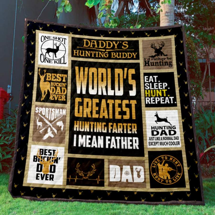 Wozoro Quilt Blanket Hunting World’s Greatest Hunting Farter I Mean Father Twin Queen King Size