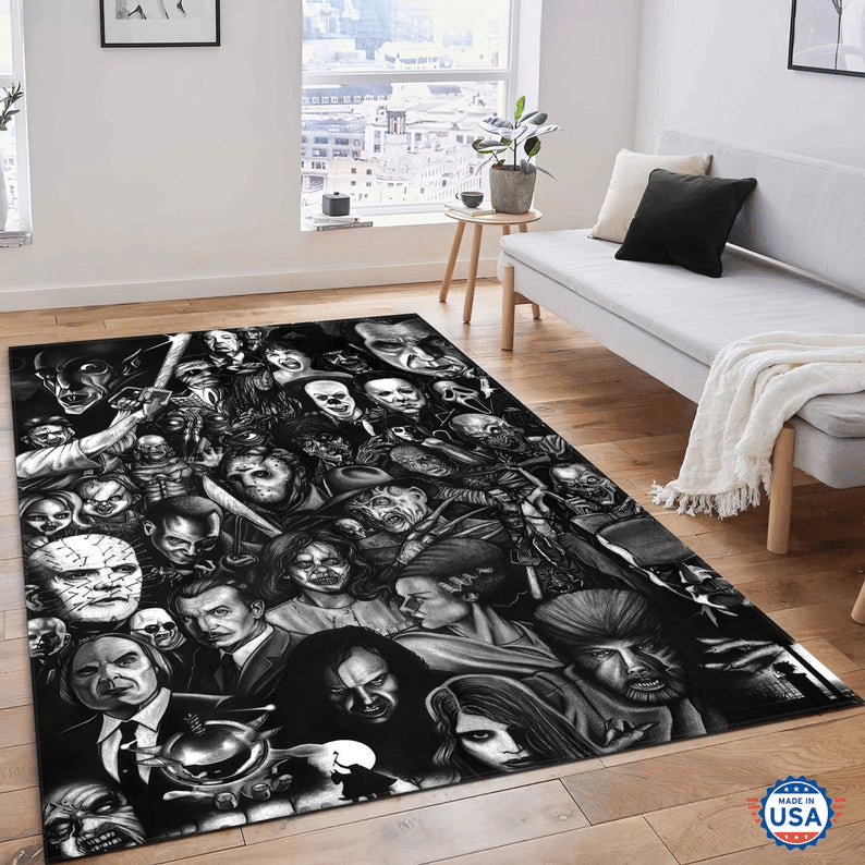 Halloween Horror Movies Mashup Rug Hr0308N4