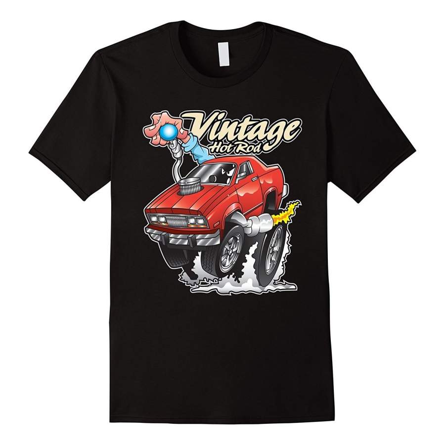 Men’S Fashion Summer T-Shirts Vintage Hot Rod Street Racing Gasser Cartoon T-Shirt