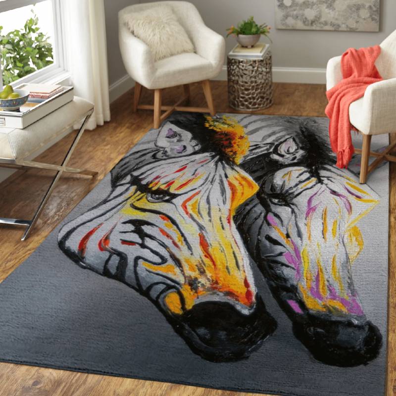 Two zebras – Animals Painting Area Rug Carpet