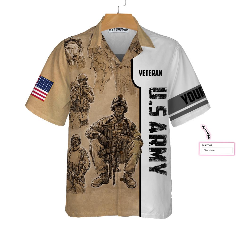 Us Army Veteran Vintage Custom Hawaiian Shirt, Proud Veteran Shirt, Personalized Gift For Veteran Day