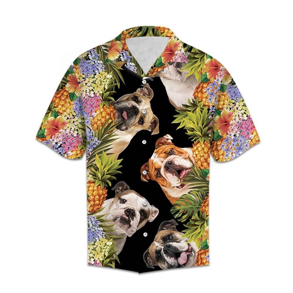 Aloha Bulldog Aloha Hawaiian Shirt Colorful Short Sleeve Summer Beach Casual Shirt For Men And Women