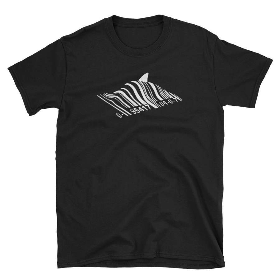 Banksy Inspired Shark Bar Code T-Shirt