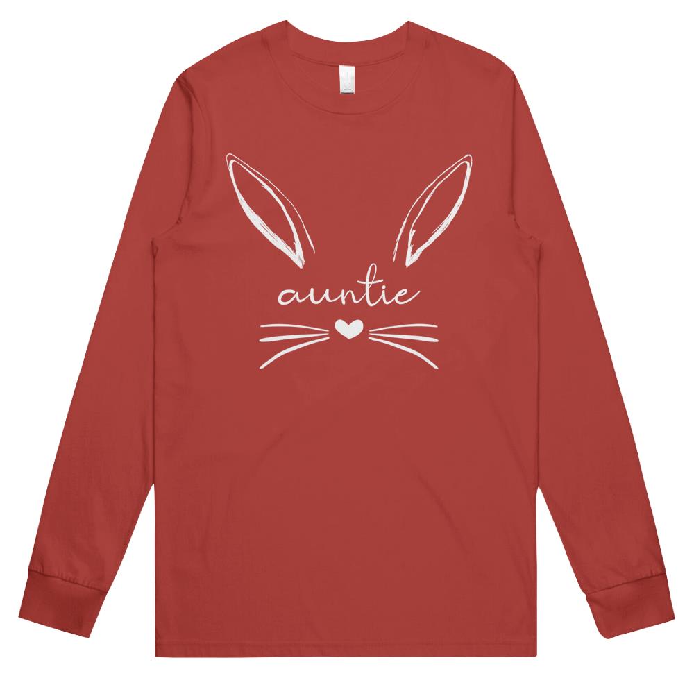 Auntie Cute Bunny T-shirt, Easter Gift For Aunt Long Sleeve T Shirts