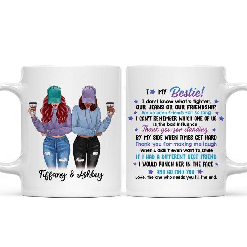 Modern Girls Front View To My Bestie Gift For Besties Sisters Siblings Personalized Mug