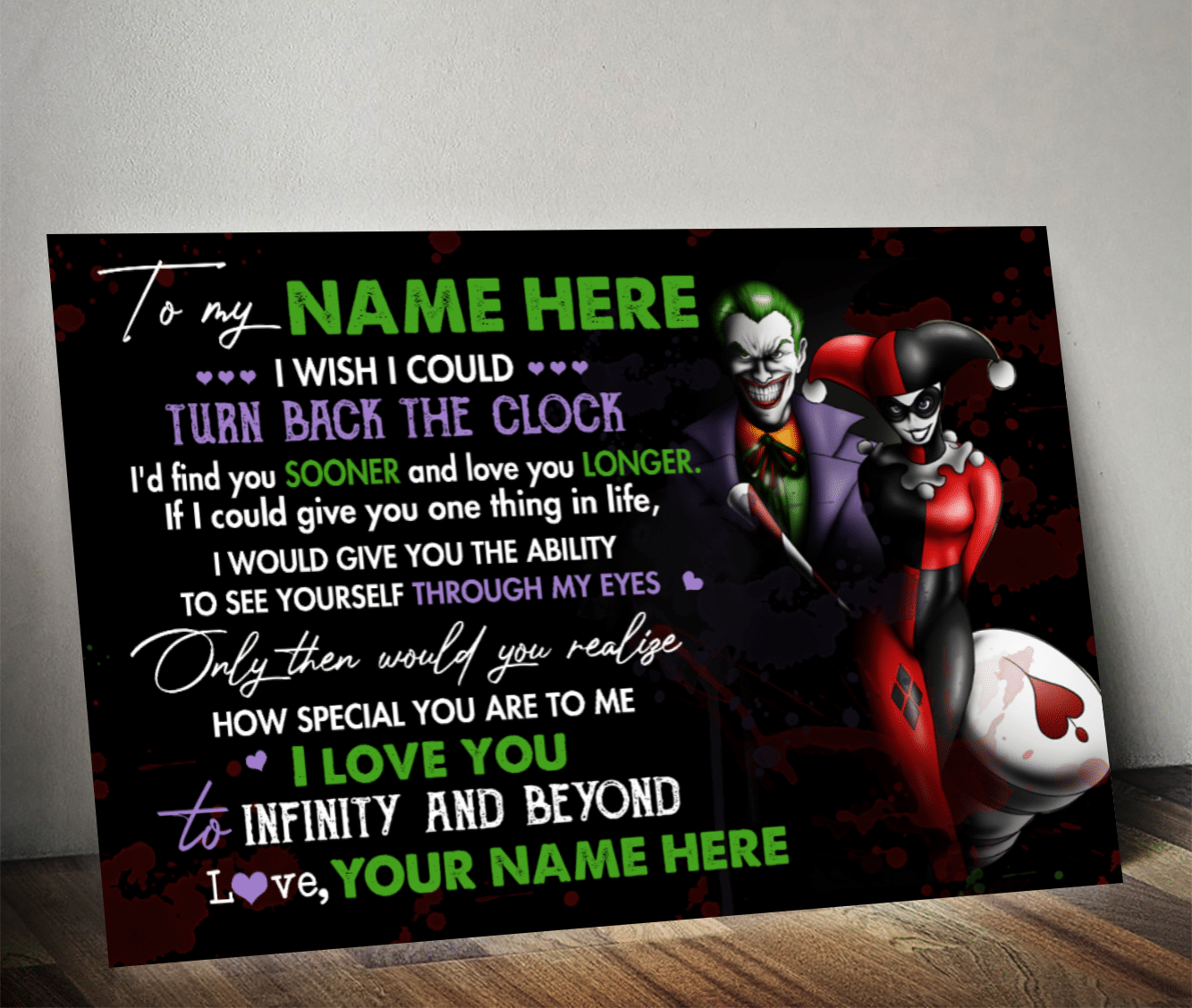 Joker I love you to infinity and beyond personalized poster – N11