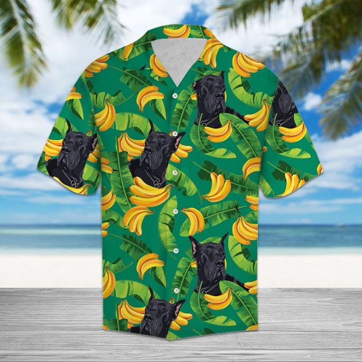 Tropical Banana Great Dane Hawaiian Shirt Summer Button Up For Men, Women, Couple