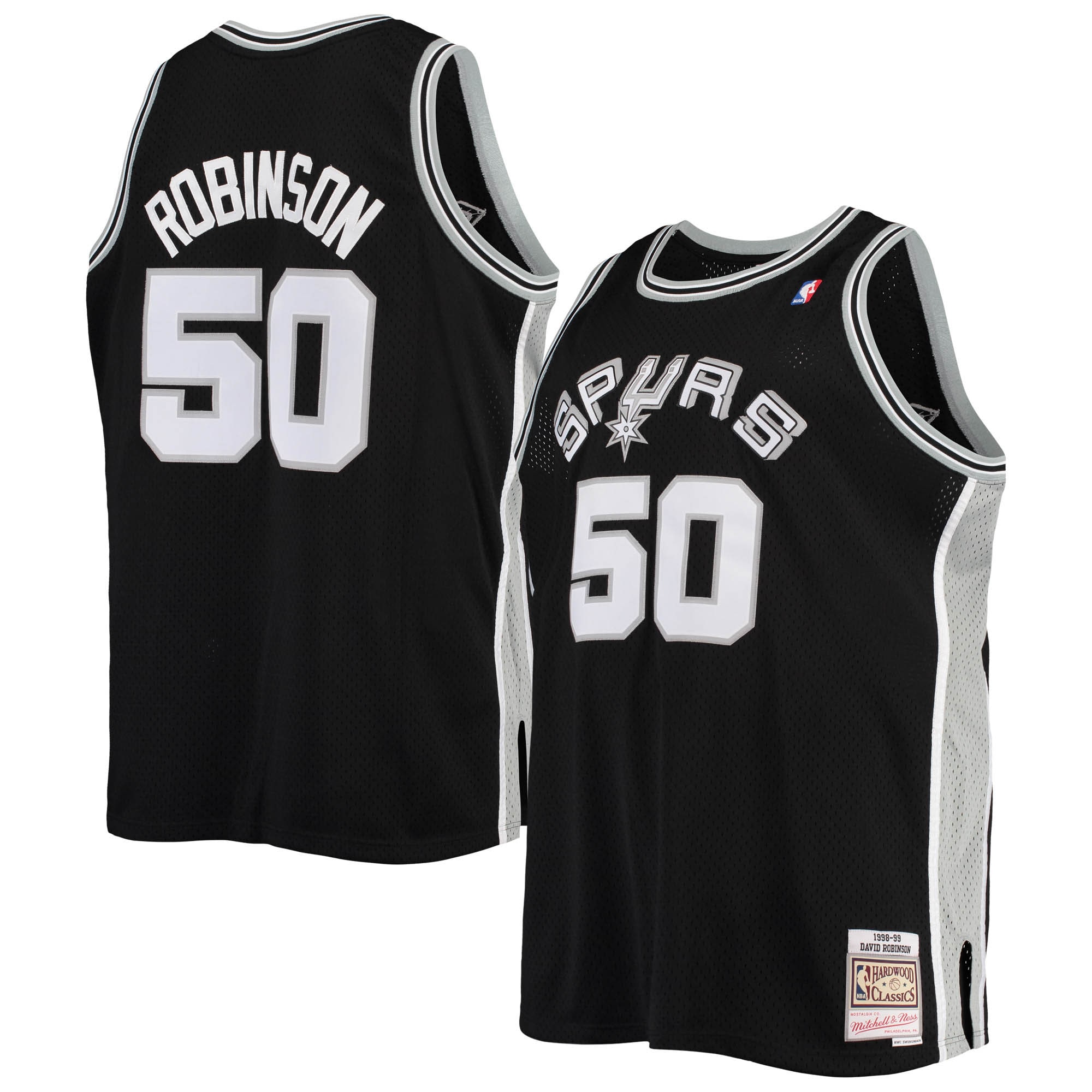 Men's Mitchell & Ness David Robinson Black San Antonio Spurs Big & Tall Hardwood Classics Jersey