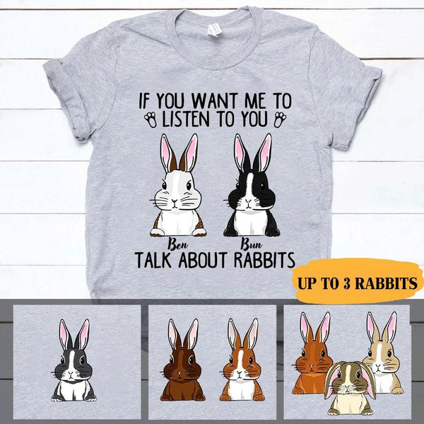 Rabbit Shirt Personalized Name And Breed Talk About Rabbits Personalized Gift