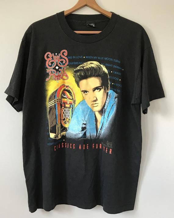 Vintage 1992 Elvis Presley American Classics Forever Jukebox Shirtblack Screen Stars Shirt