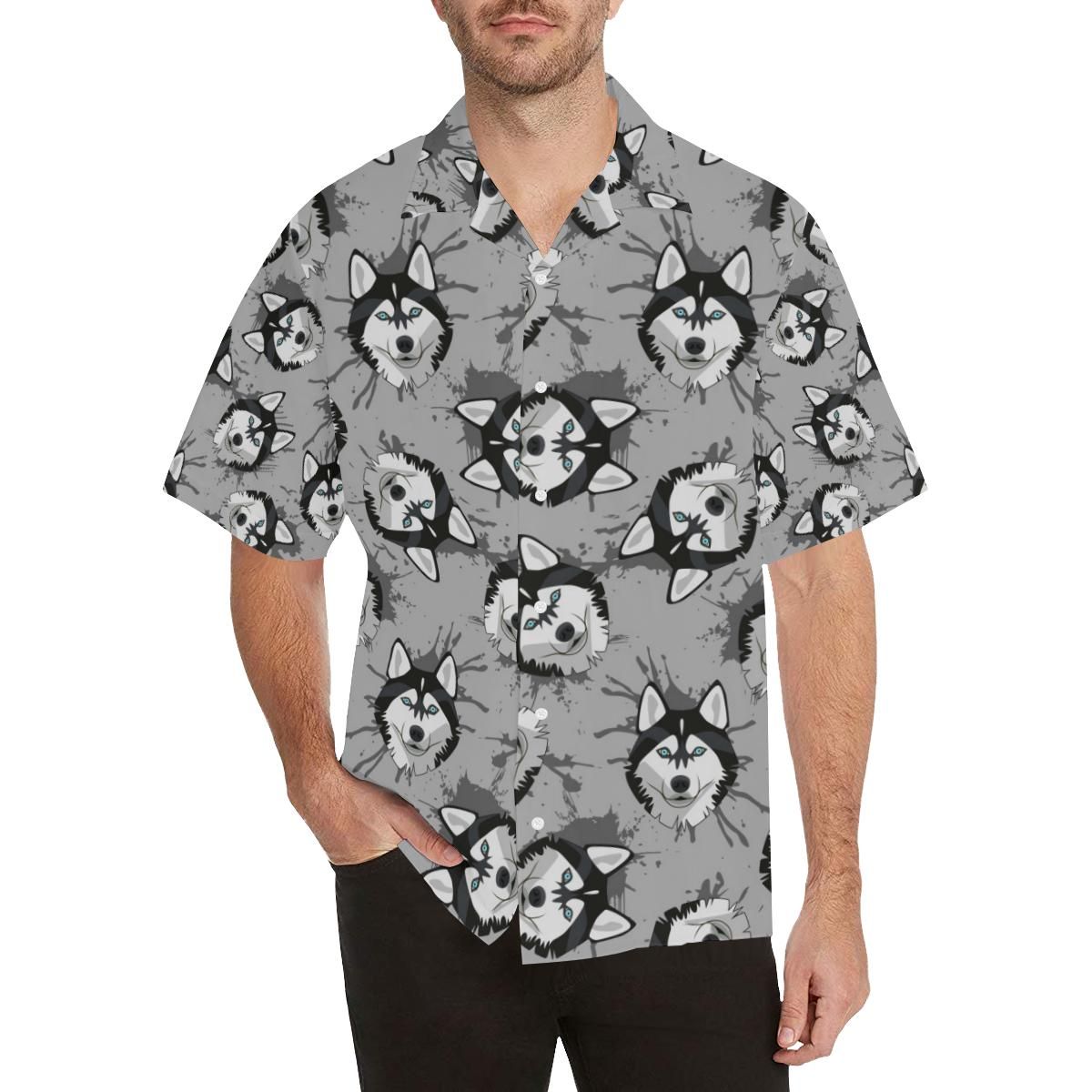 Siberian Husky Pattern Theme All Over Print Hawaii Shirt Ha90787