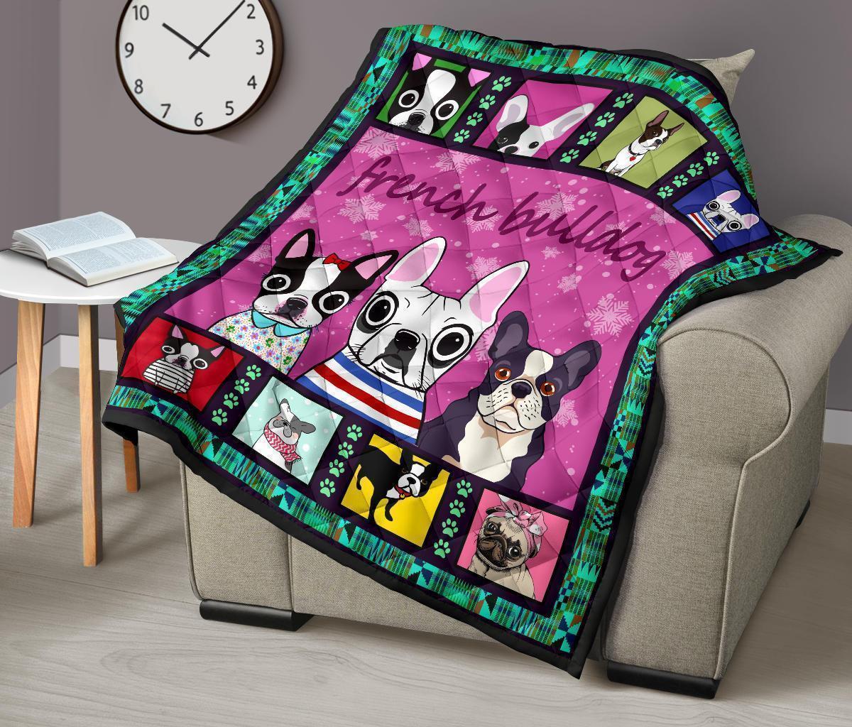 Cute French Bulldog Quilt Blanket For Frenchie Lover