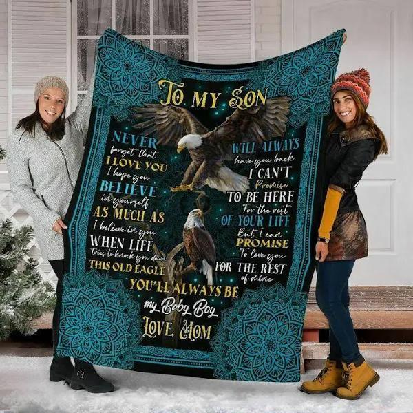 To My Son As Much As I Believe In You Fleece Blanket Gift For Son From Mom Home Decor Bedding Couch Sofa Soft And Comfy Cozy