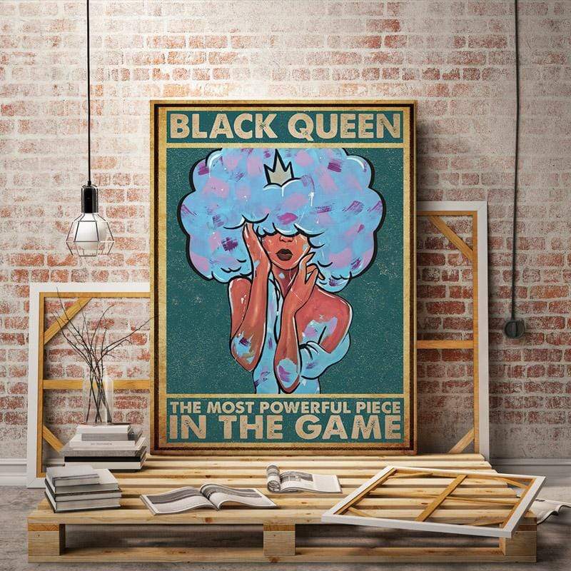 Black Queen In The Game Canvas Prints  Poster Print, Wall Art Canvas, Poster Canvas Wall Decor