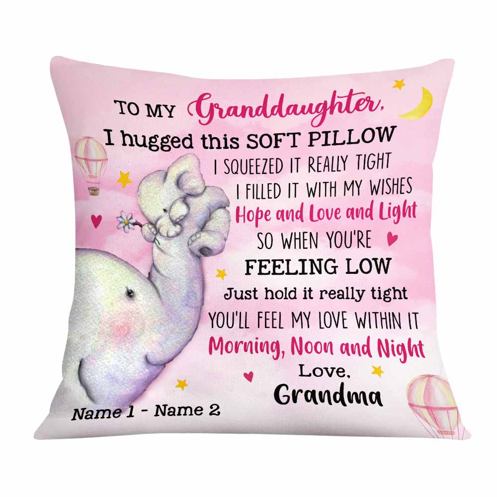 Personalized Elephant Mom Grandma Daughter Granddaughter Son Grandson Hug This Pillow Jr32 81O58