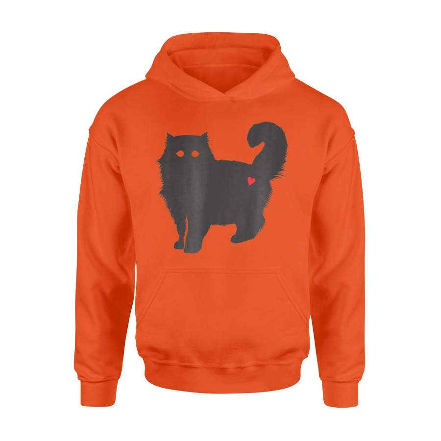 Cute Kitten Silhouette Halloween Graphic Heart Hoodie