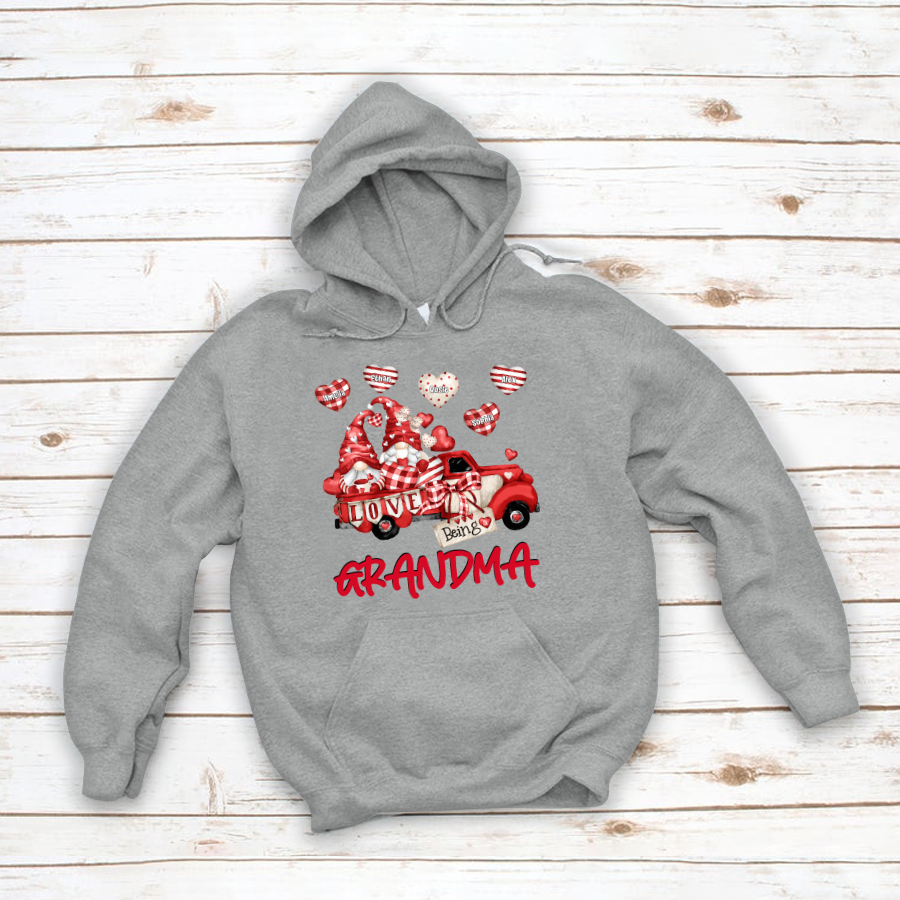 Love Being A Grandma Truck Hearts Hoodie