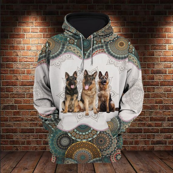 Mandala German Shepherd All Over Printed Gift For Dog Lovers Us Unisex Size Hoodie