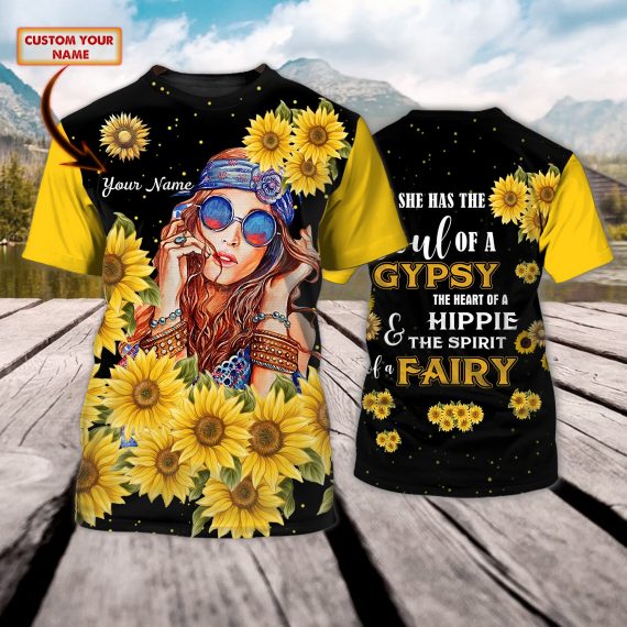 Hippie Girl Personalized All Over Print Unisex Tshirt