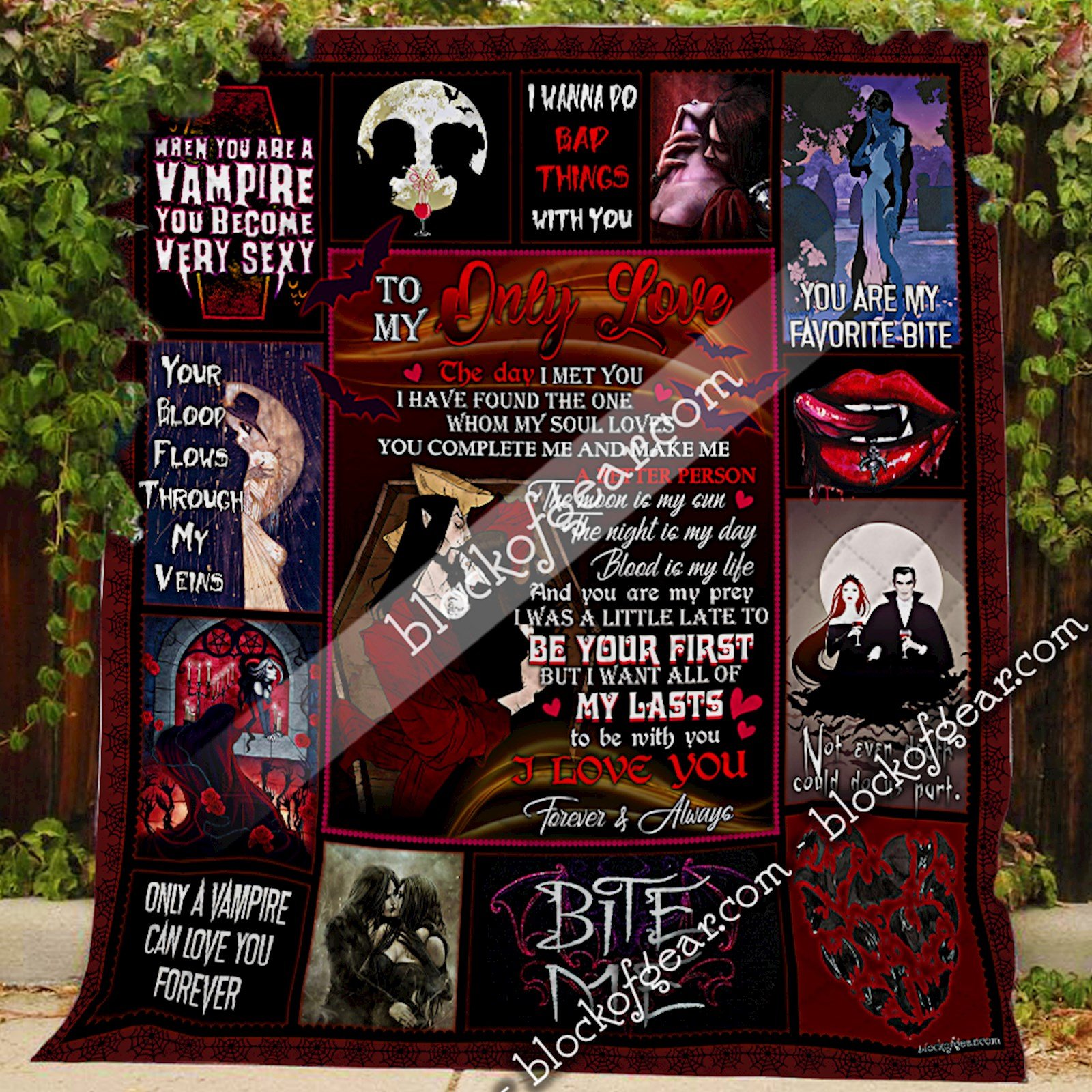Vampire Couple Love Quilt