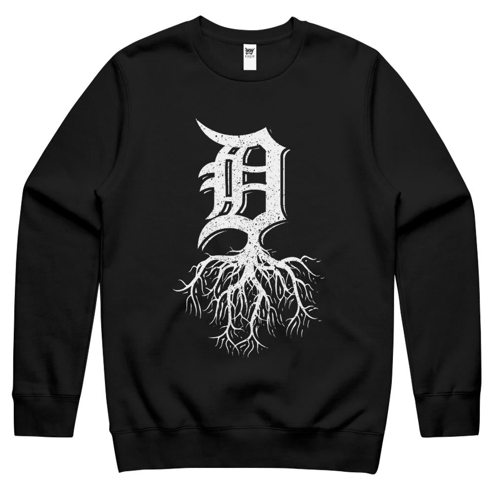 Detroit Roots Michigan American Born Rooted American Crewneck Sweatshirt