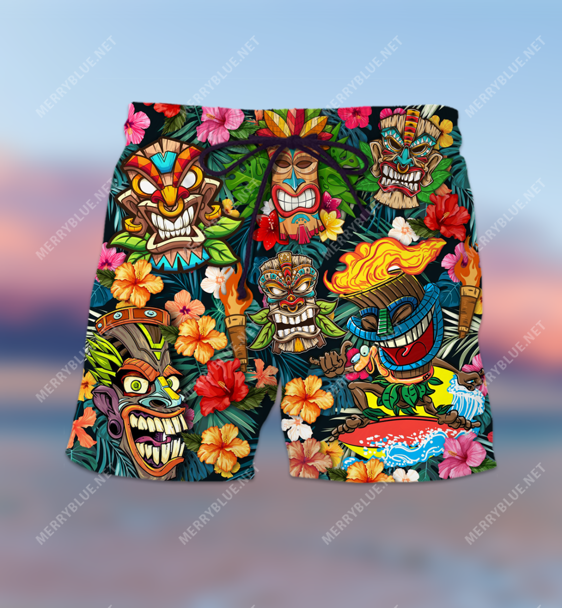 Aloha Tiki Awesome Unisex Hawaii Short Ha86223