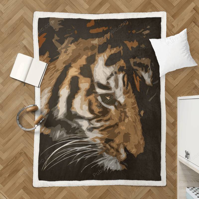 Tiger Pop Art Design – Pop Art Designs Sherpa Fleece Blanket