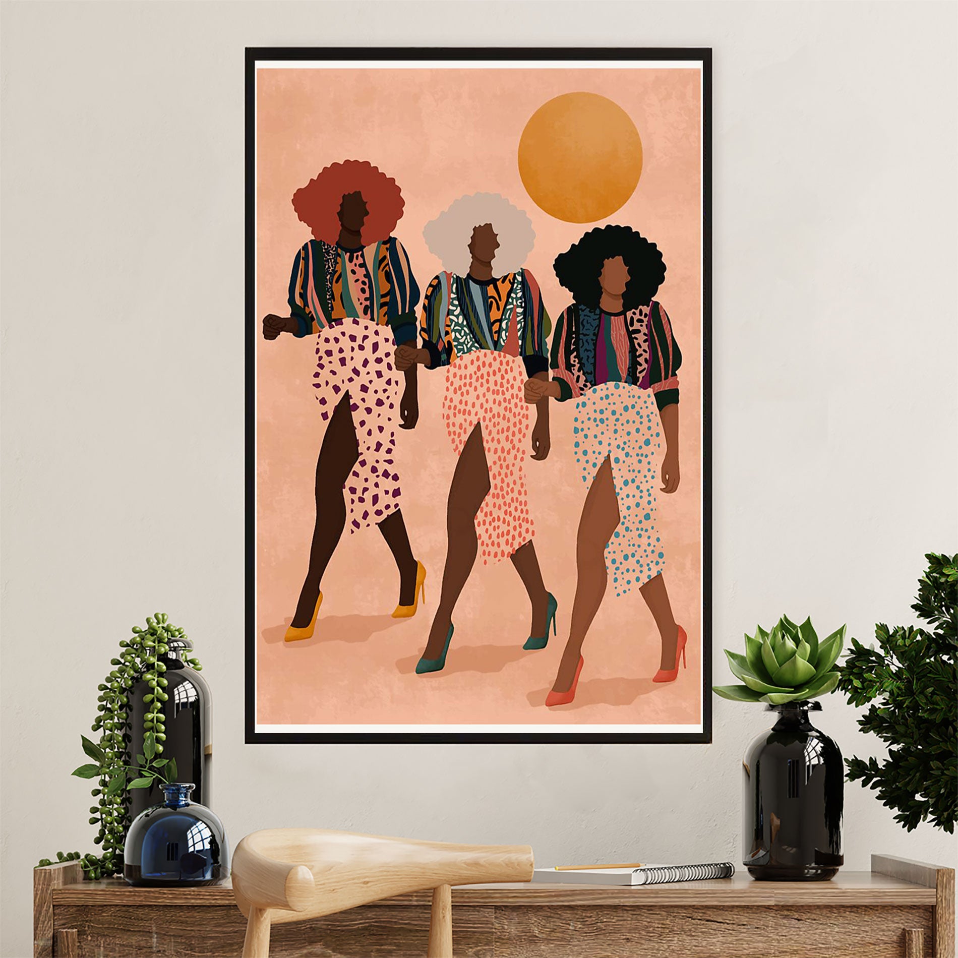 African American Afro Poster Prints | Afro Ladies | Wall Art Gift For Black Girl