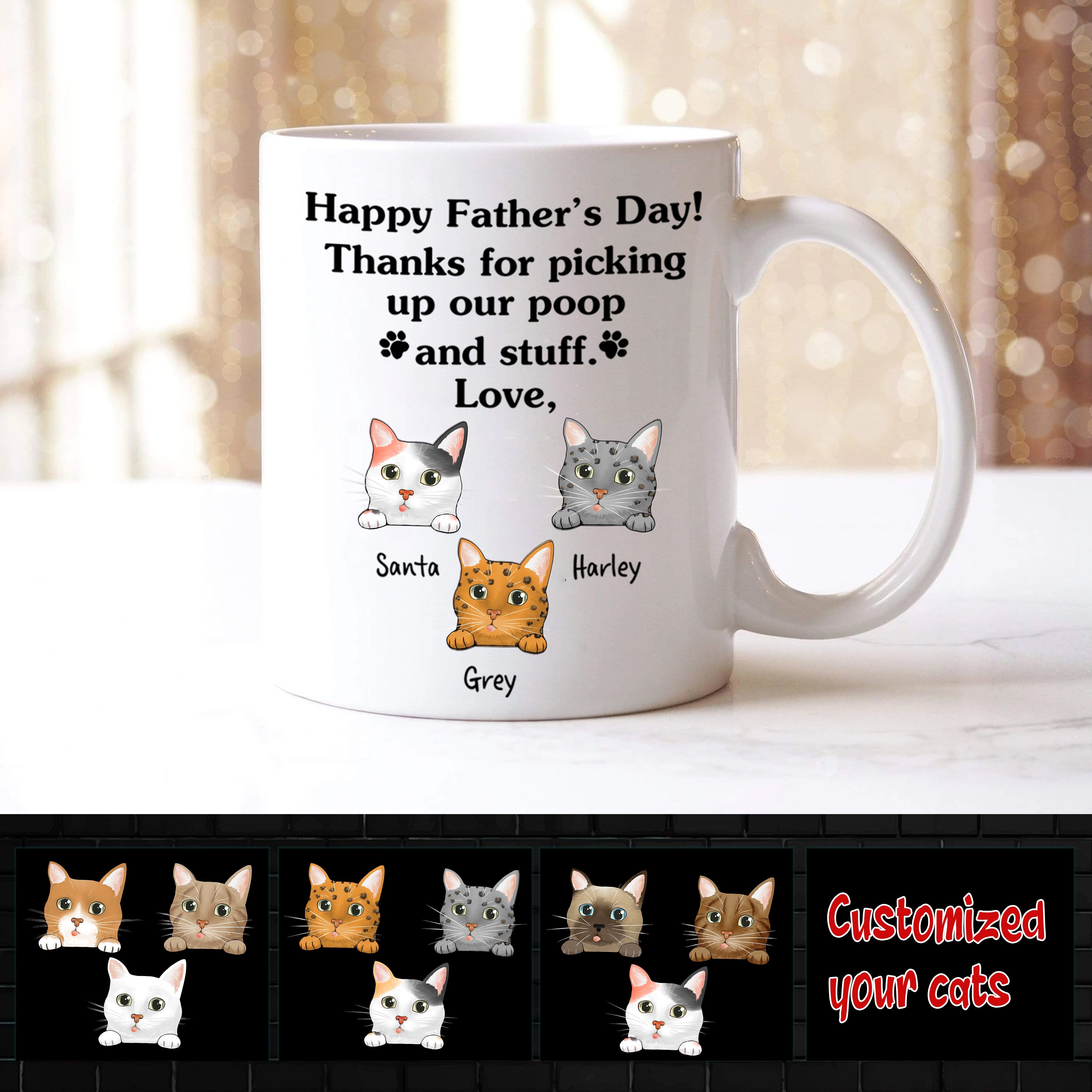 Customized Mugs Thanks For Picking Up To Poop And Stuff Cat Kitten Lover Custom Gift Idea