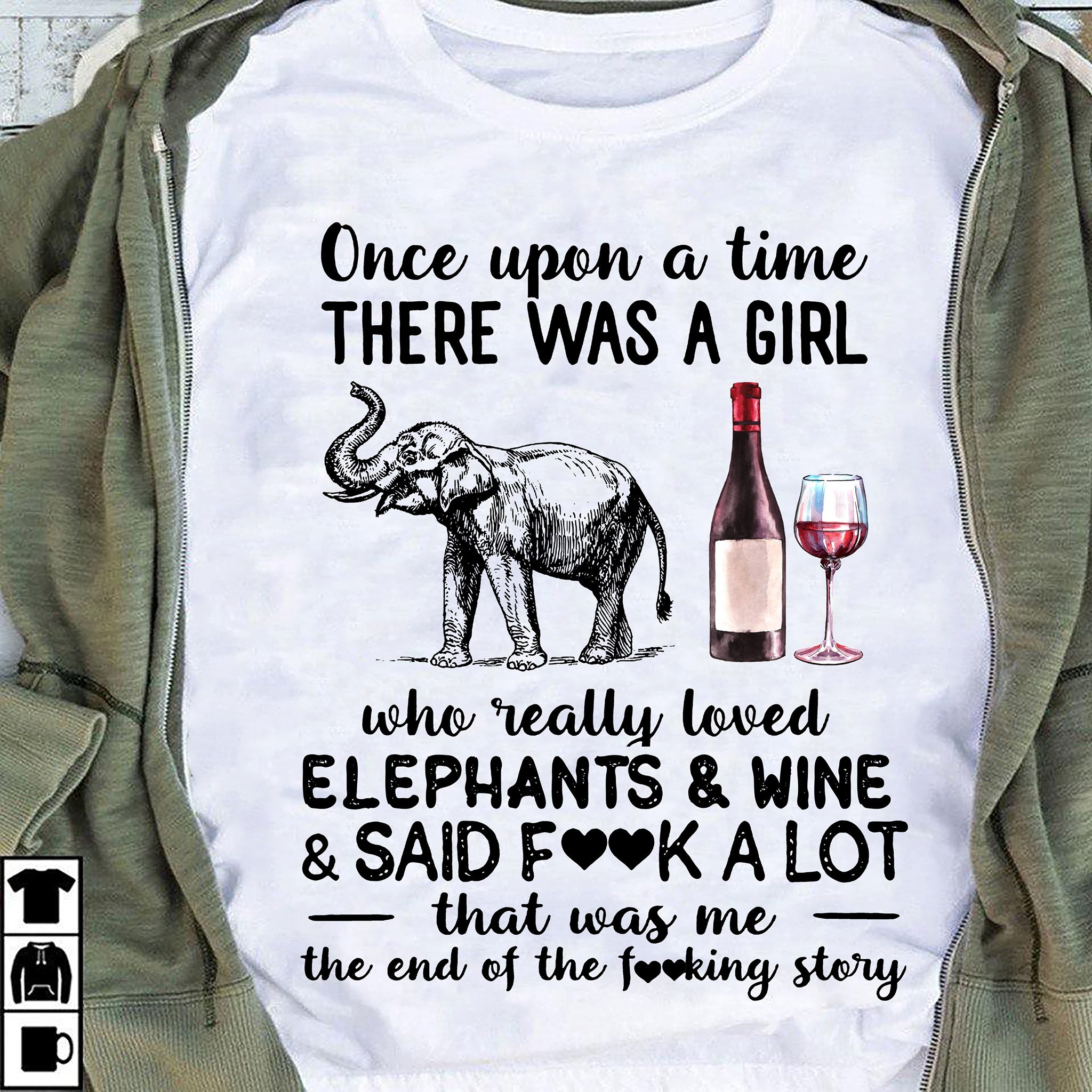 There was a girl who really loved elephant and wine – Standard T-shirt, gift for her, gift for him, gift for elephant lover, give for wine lover