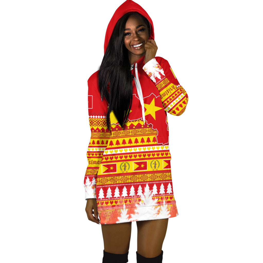 Tigray Hoodie Dress Merry Christmas Mix African Pattern Lt13