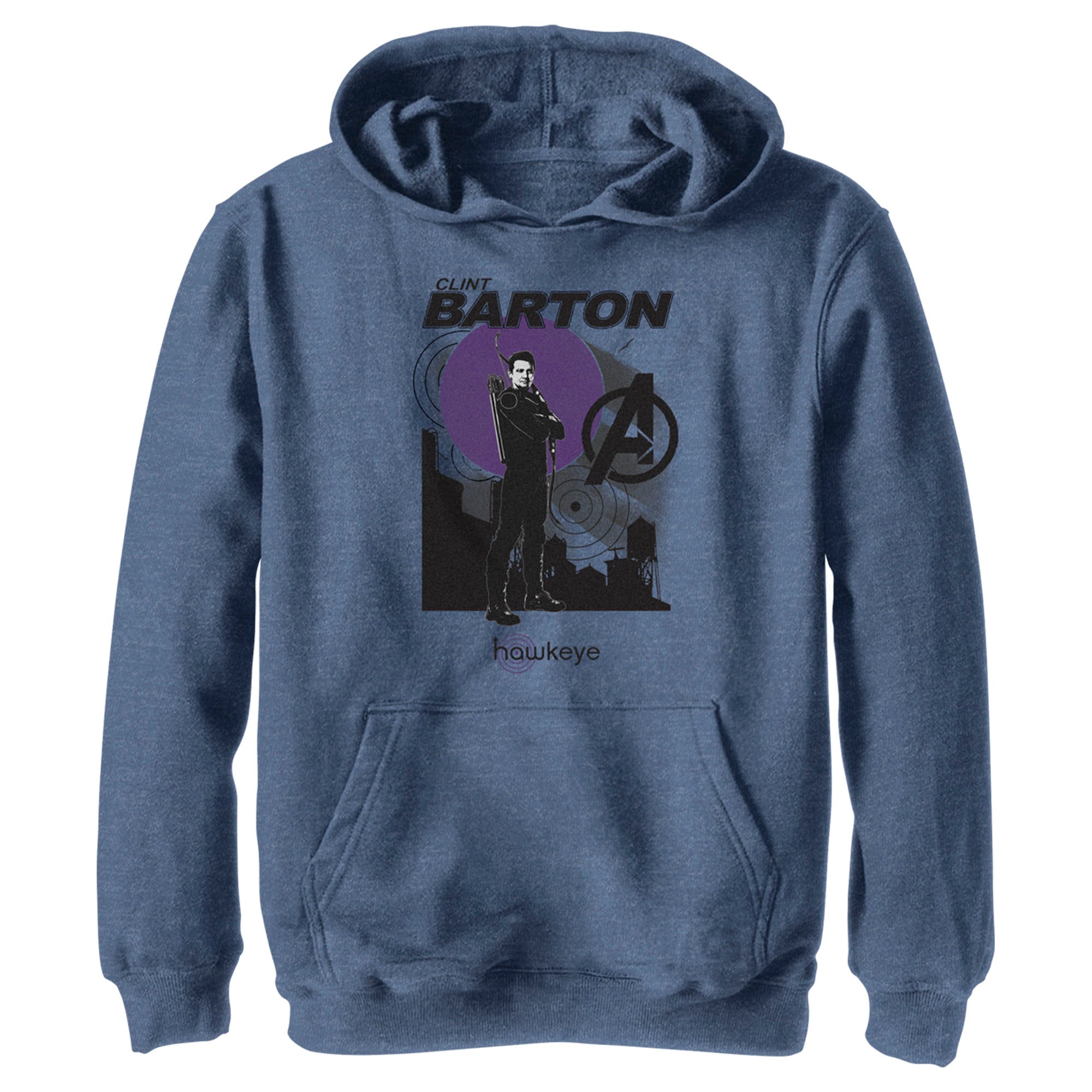 Boy’S Marvel Hawkeye Clint Barton Portrait Pull Over Hoodie