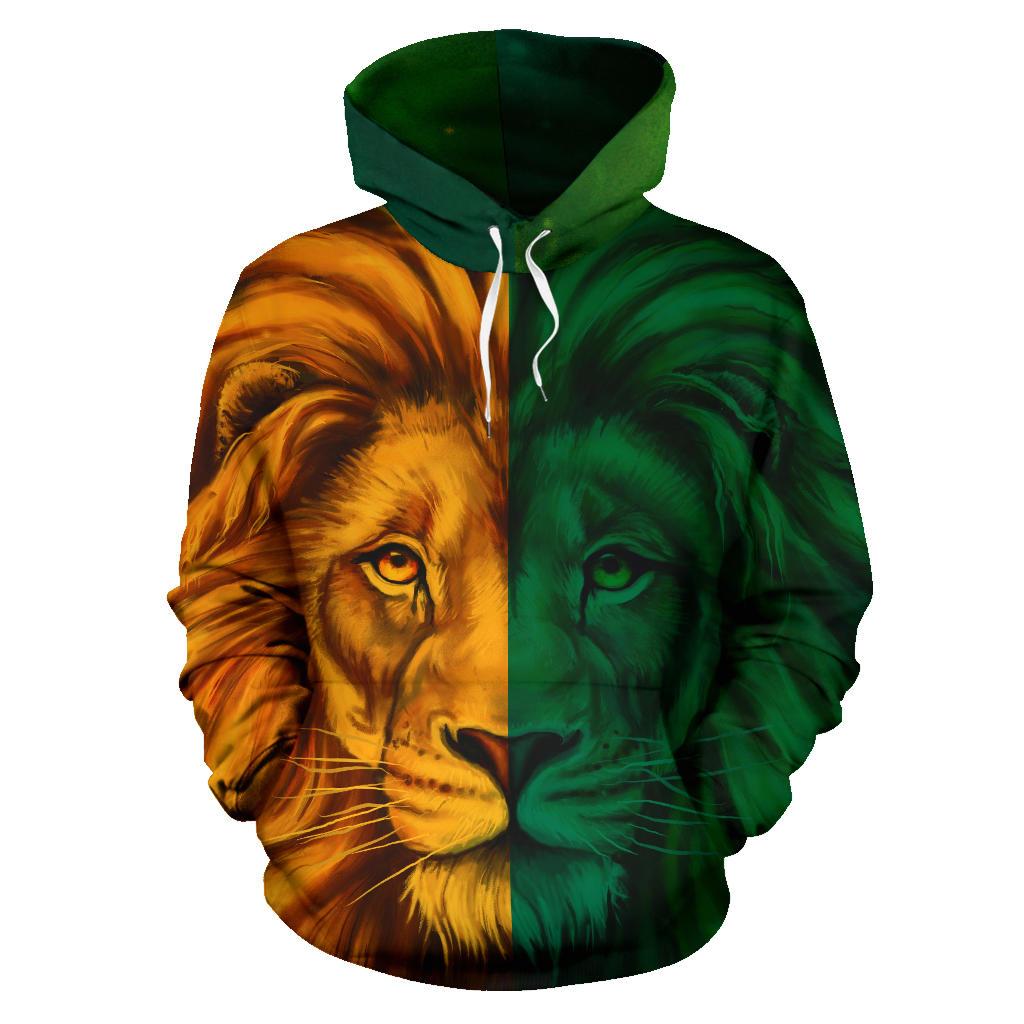 Afirca King Of The Animal Lion Hoodie – J5 – Green