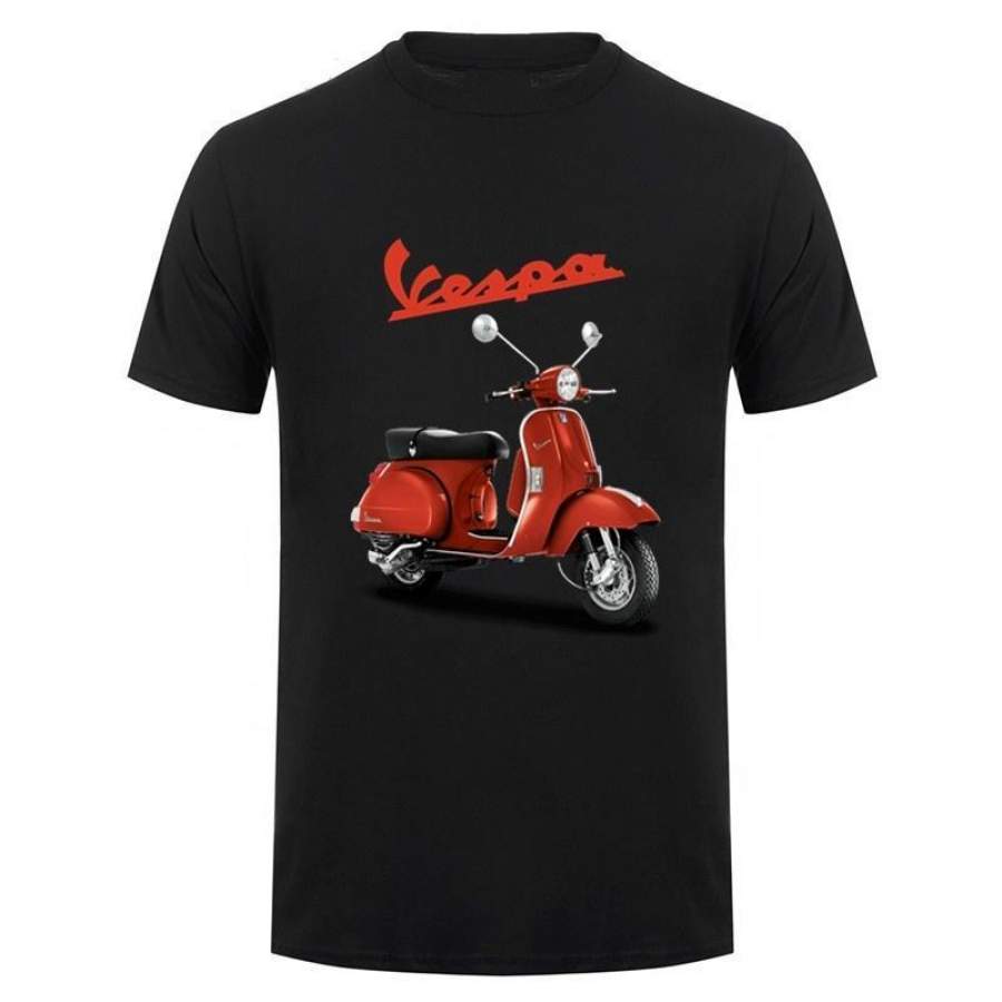 Vintage Vespa T Shirts Men Vespa Motorcycle Scooter T-shirts Homme Piaggio Tshirt Logo Print Tee Shirt Hombre Camiseta Teeshirts