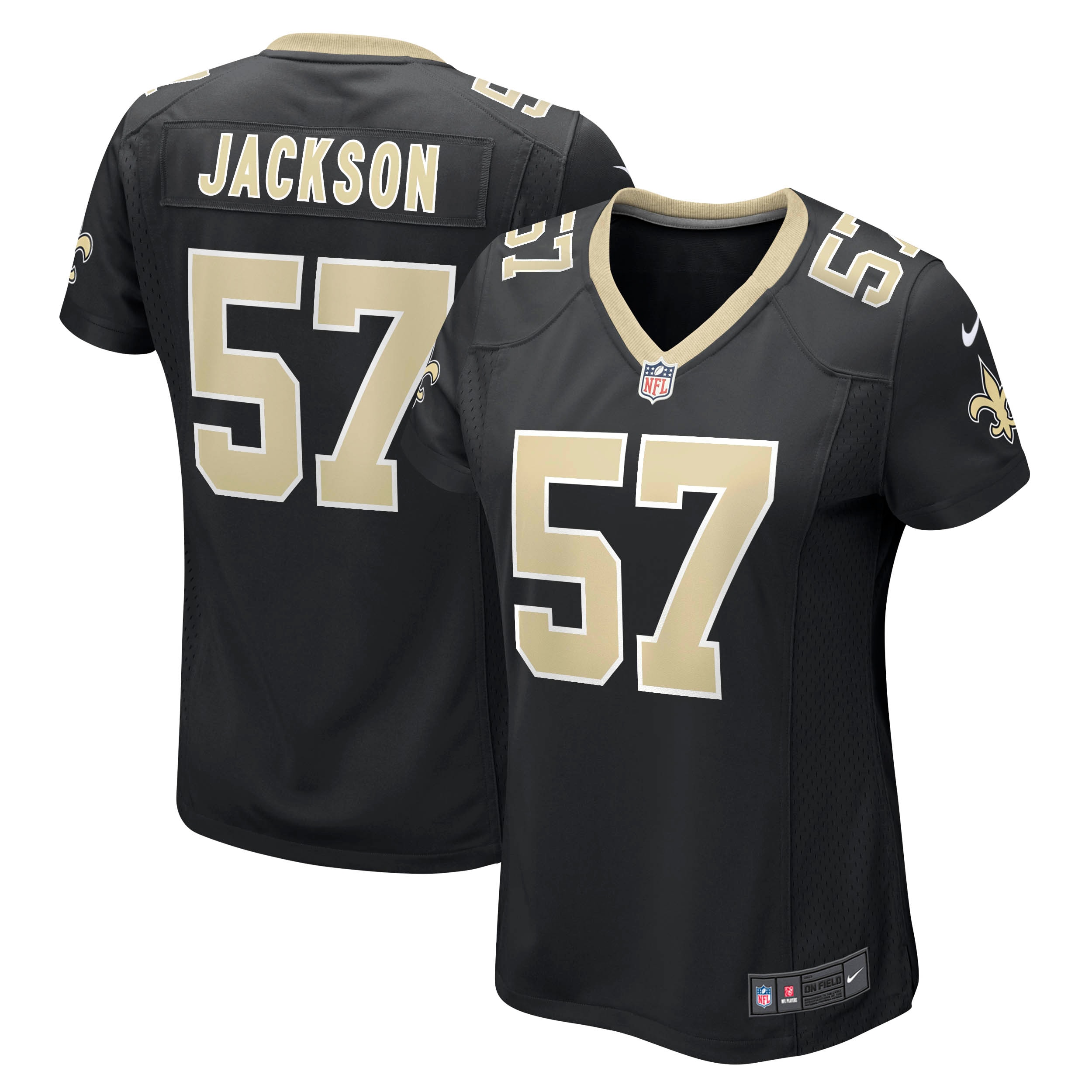 Women’s New Orleans Saints Rickey Jackson Black Retired Player Jersey