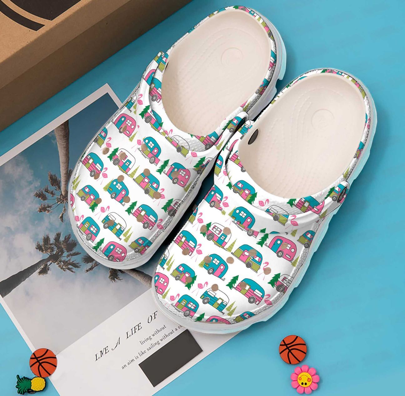 Camping Personalized Clog, Custom Name, Text, Color, Number Fashion Style For Women, Men, Kid, Print 3D Camper Pattern