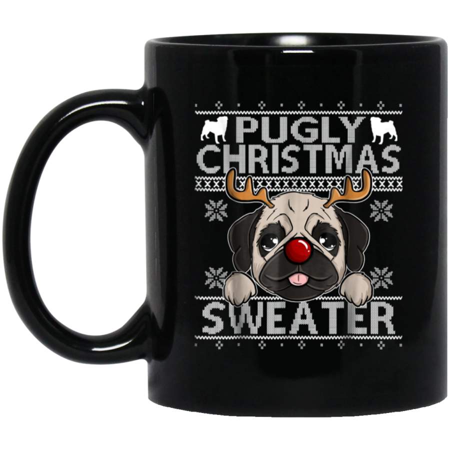 Ugly Christmas Sweater Pugly Pug Dog 11 oz 15 oz Mug