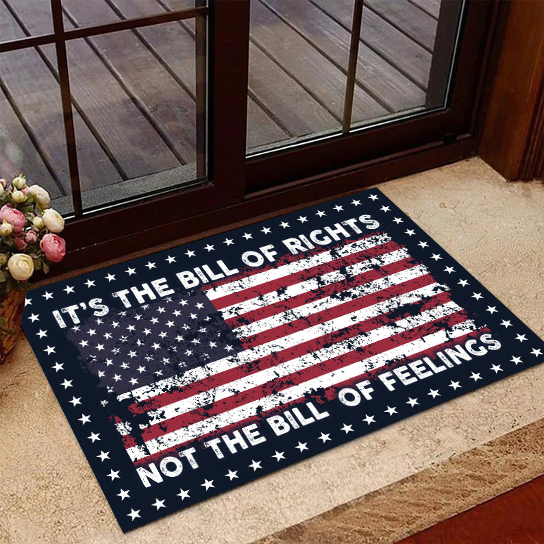 Veteran Welcome Rug, Veteran Doormat, It’S The Bill Of Rights Not The Bill Of Feelings American Flag Doormat