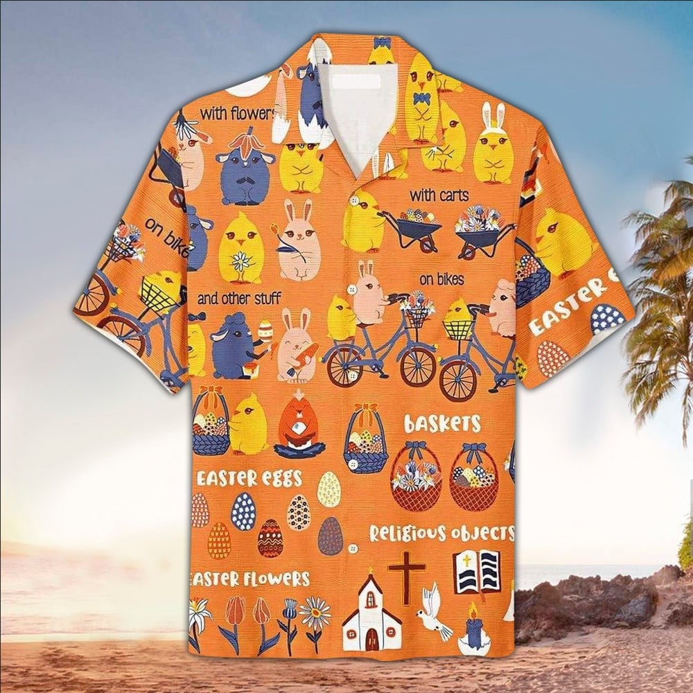 Rabbit Egg Cycling Hawaiian Shirt – Easter Hawaiian Shirts For Men & Women