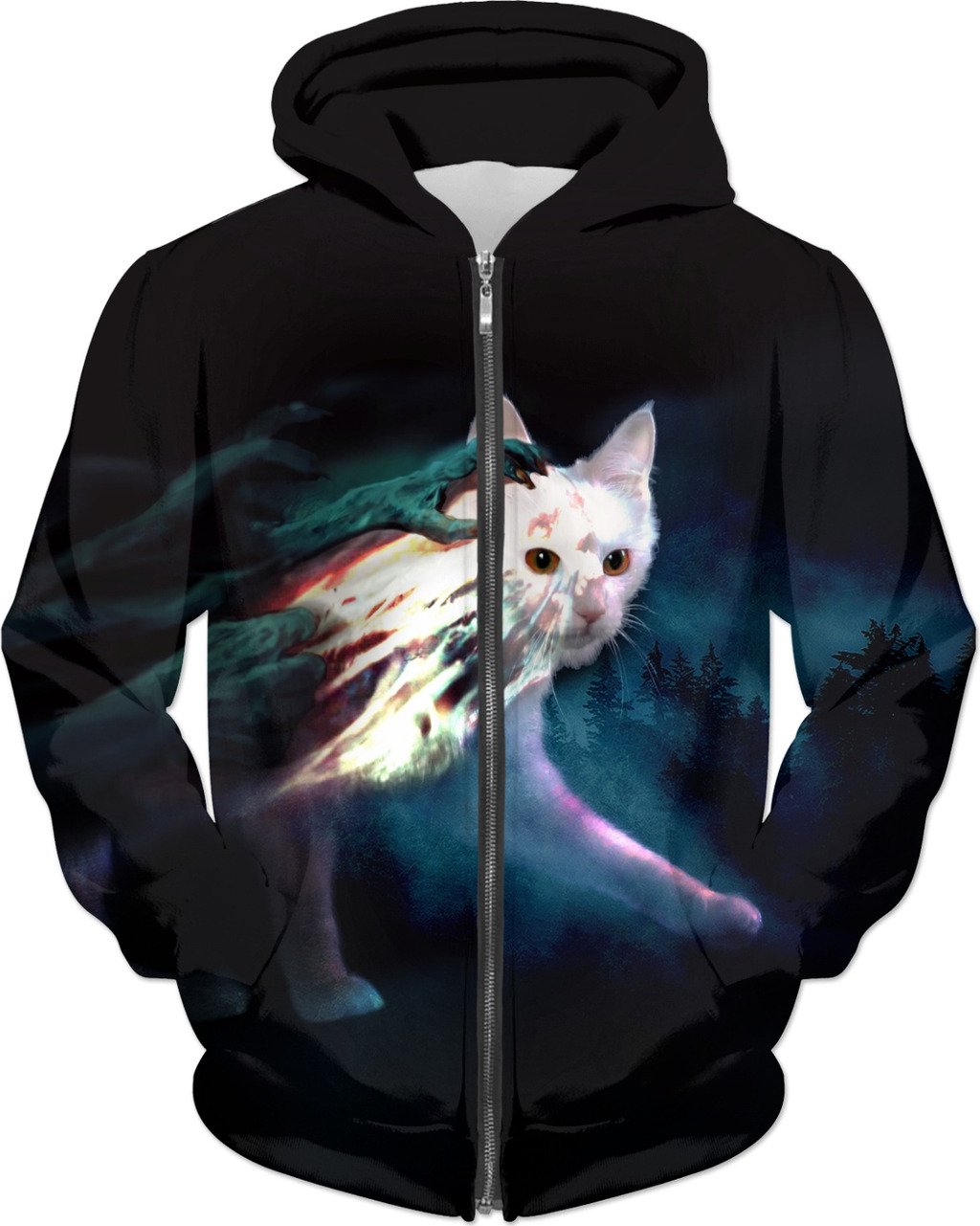 Zombie Cat Halloween Hoodie