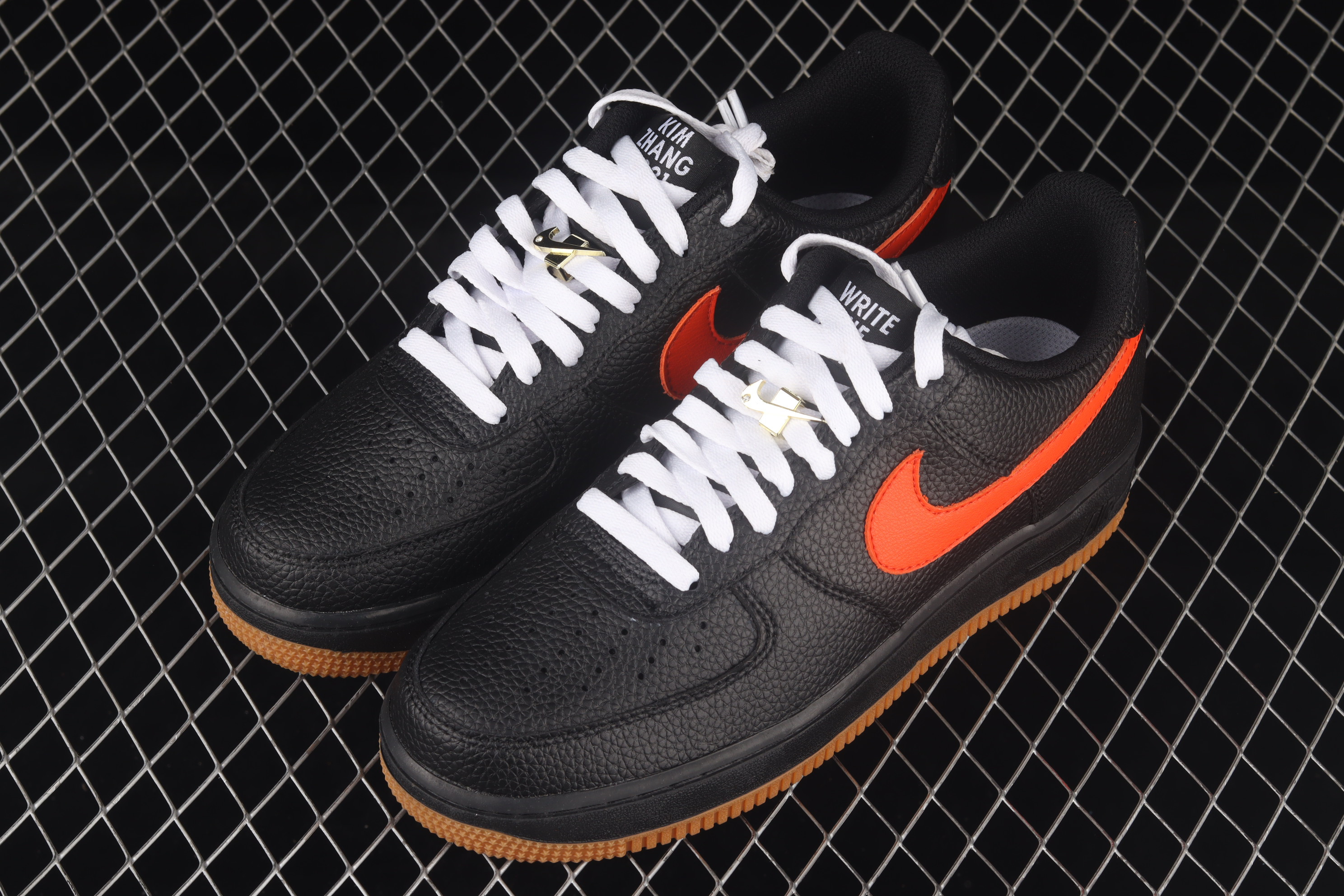 Nike Air Force 1 Low Black Orange Men Sneakers SNK492678525