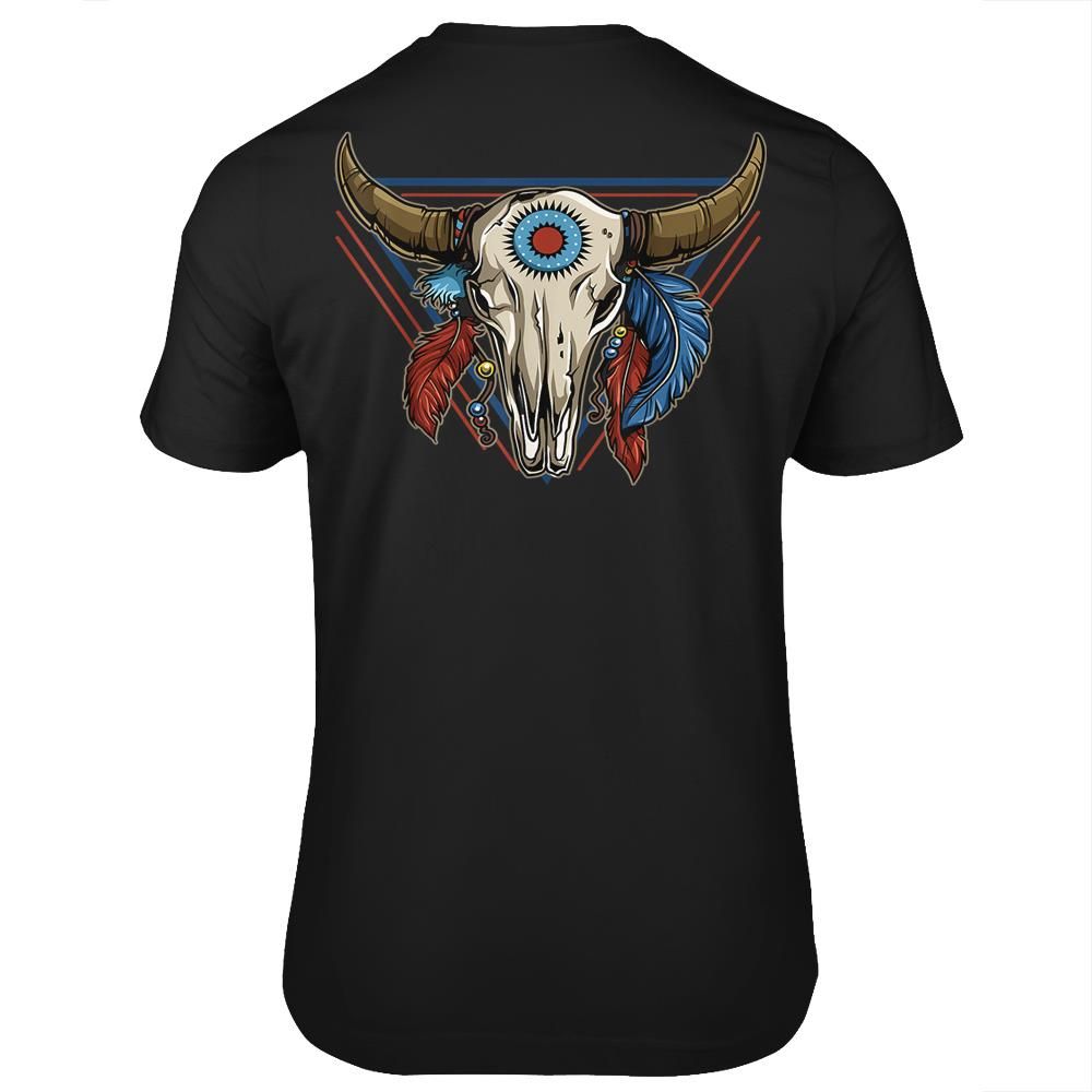 Classic Buffalo Skull Native American Tribe Totem T-shirt- Print on ...