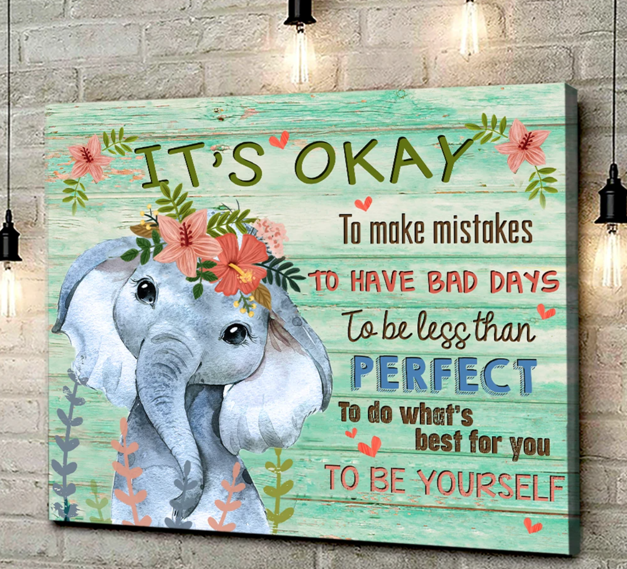 It’S Okay Elephant Premium Wall Art Canvas And Poster, Wall Decor, Canvas Instructure