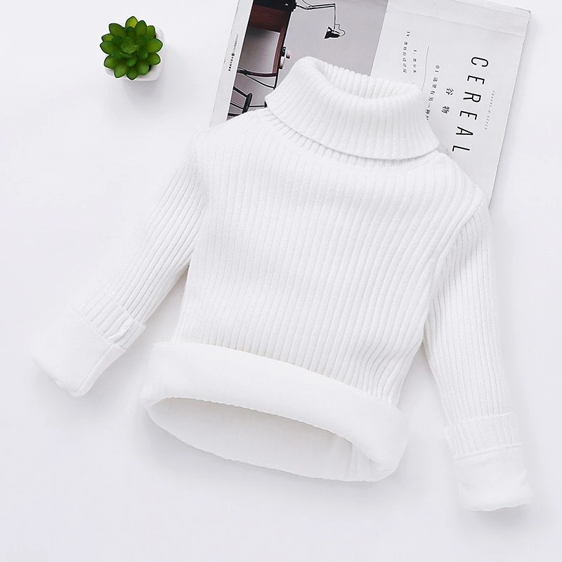 Winter Sweaters Children Baby Teenage Boys Sweater Girls Turtleneck Thicken Warm Kids Clothing Jacket Pullover 8 10 12 14 Years alx